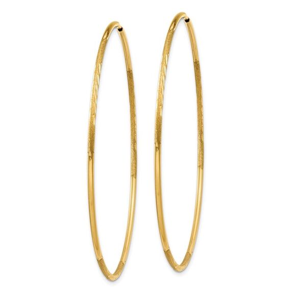 1.25mm, 14k Gold, Diamond-cut Endless Hoops, 54mm (2 1/8 Inch) - Picture 2 of 4